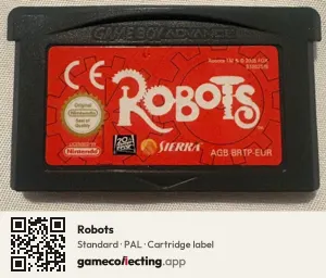 Robots Game Boy Advance, PAL cartridge label