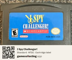 I Spy Challenger! Game Boy Advance, NTSC cartridge label