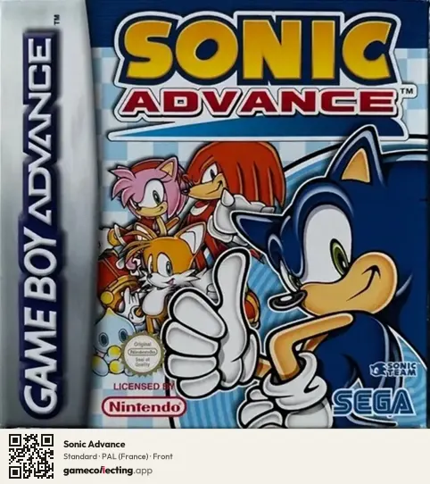 Sonic Advance Game Boy Advance, France box front