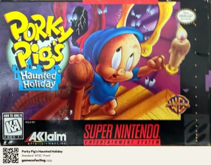 Porky Pig's Haunted Holiday Super Nintendo Entertainment System, NTSC box front