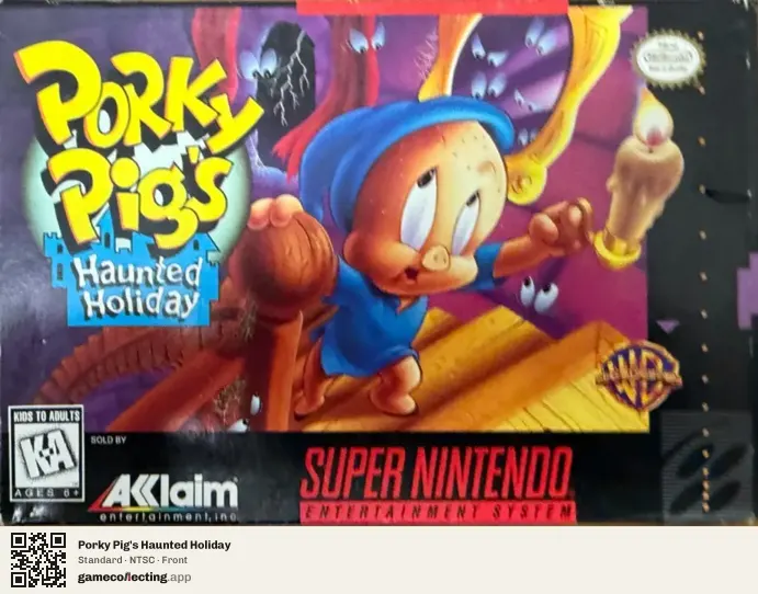 Porky Pig's Haunted Holiday Super Nintendo Entertainment System, NTSC box front