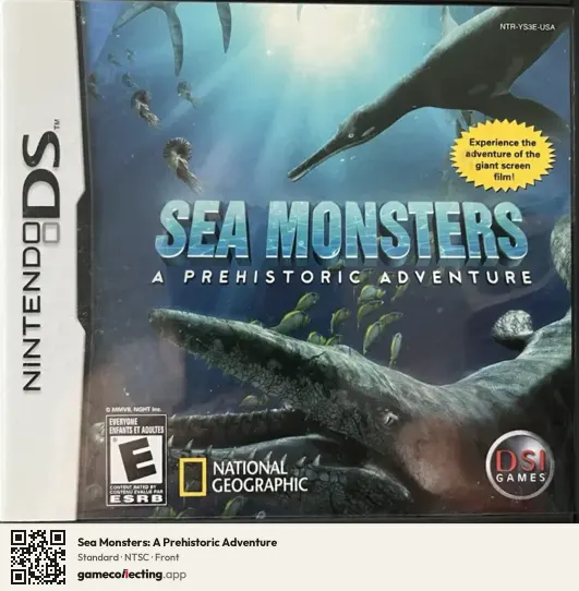 Sea Monsters: A Prehistoric Adventure Nintendo DS, NTSC box front