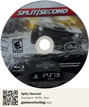 Split/Second PlayStation 3, NTSC disc