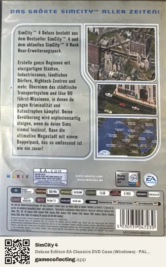 SimCity 4 Computer, PAL box back