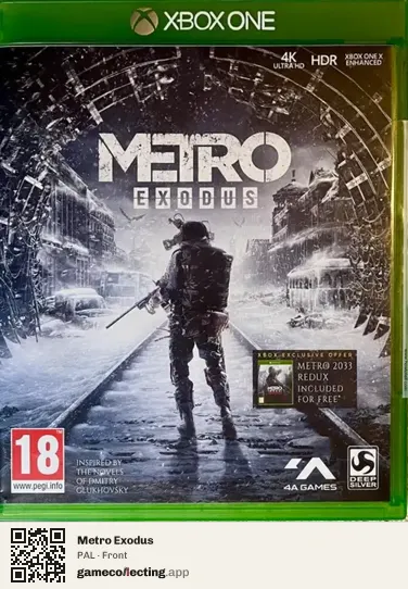 Metro Exodus Xbox One, PAL box front
