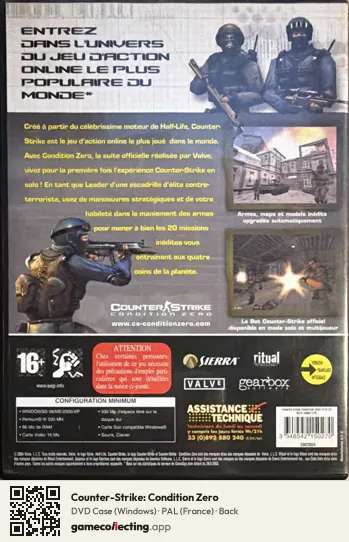 Counter-Strike: Condition Zero Computer, France box back