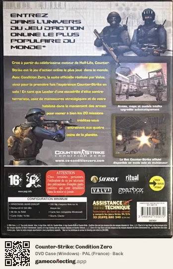 Counter-Strike: Condition Zero Computer, France box back