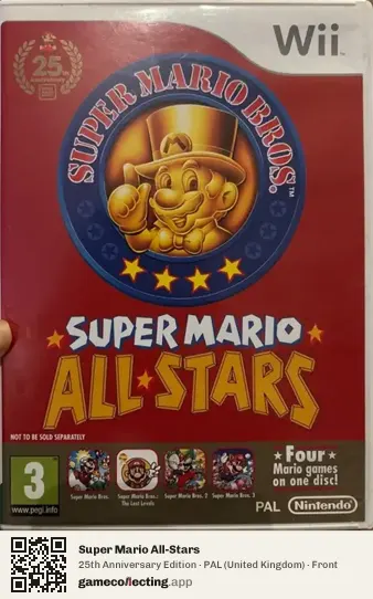 Super Mario All-Stars Nintendo Wii, United Kingdom box front