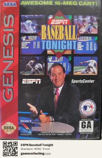 ESPN Baseball Tonight Sega Mega Drive / Genesis, NTSC box front