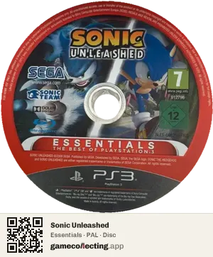 Sonic Unleashed PlayStation 3, PAL disc