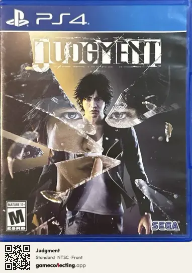 Judgment PlayStation 4, NTSC box front
