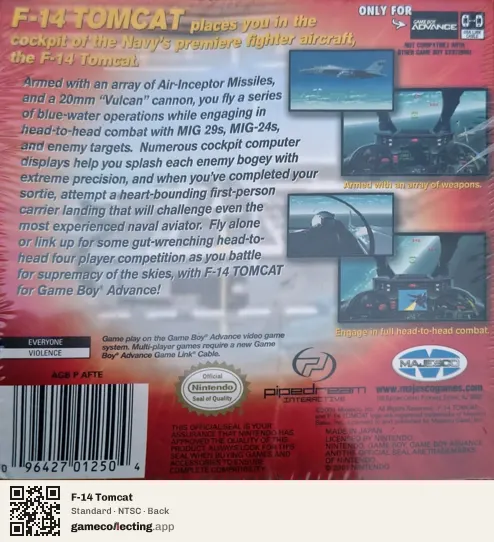 F-14 Tomcat Game Boy Advance, NTSC box back