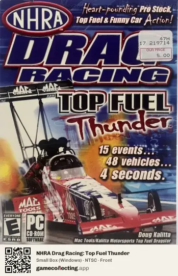 NHRA Drag Racing: Top Fuel Thunder Computer, NTSC box front