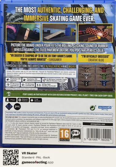 VR Skater PlayStation 5, PAL box back