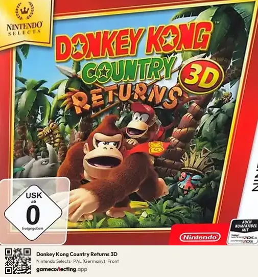 Donkey Kong Country Returns 3D Nintendo 3DS, Germany box front