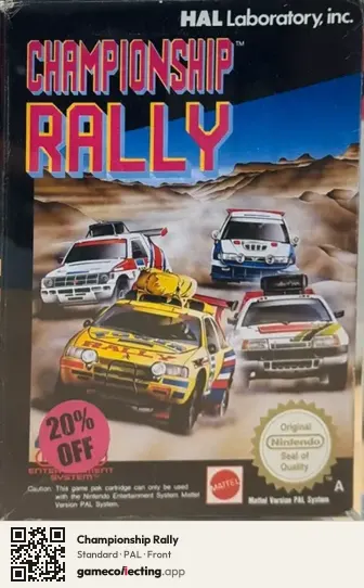 Championship Rally Nintendo Entertainment System, PAL box front
