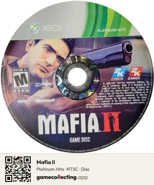 Mafia II Xbox 360, NTSC disc