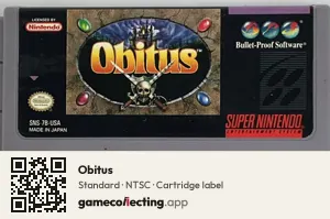 Obitus Super Nintendo Entertainment System, NTSC cartridge label