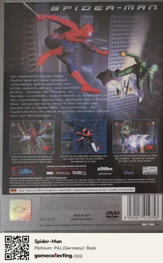 Spider-Man PlayStation 2, Germany box back