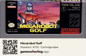 Mecarobot Golf Super Nintendo Entertainment System, NTSC cartridge label