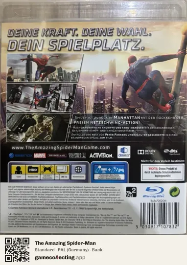 The Amazing Spider-Man PlayStation 3, Germany box back