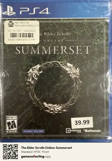 The Elder Scrolls Online: Summerset PlayStation 4, NTSC box front