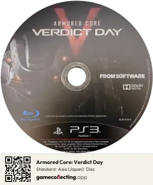 Armored Core: Verdict Day PlayStation 3, Asia disc