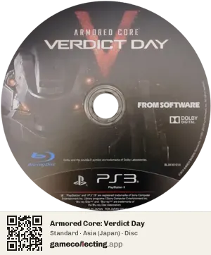 Armored Core: Verdict Day PlayStation 3, Asia disc