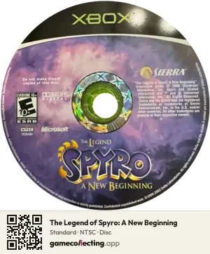 The Legend of Spyro: A New Beginning Xbox, NTSC disc