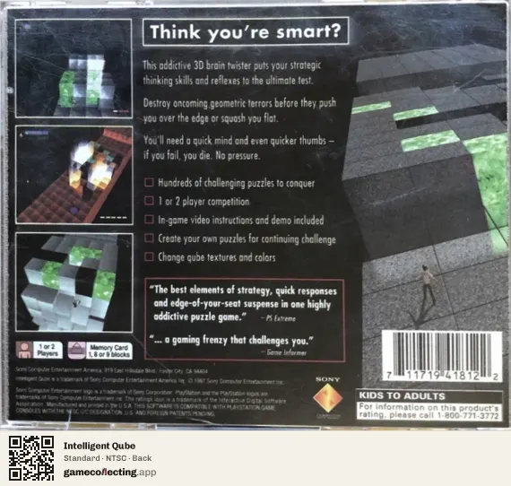 Intelligent Qube PlayStation, NTSC box back