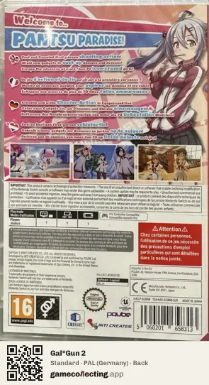 Gal*Gun 2 Nintendo Switch, Germany box back