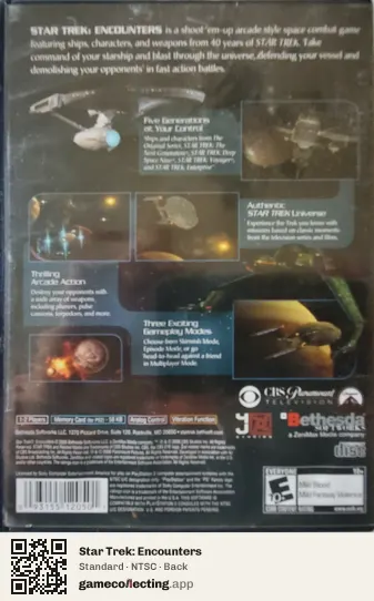 Star Trek: Encounters PlayStation 2, NTSC box back