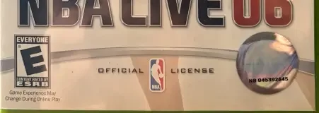 NBA Live 06, the ESRB box on its front