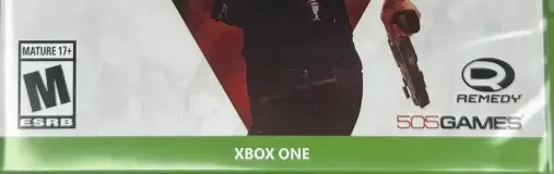 Control, the ESRB box on its front