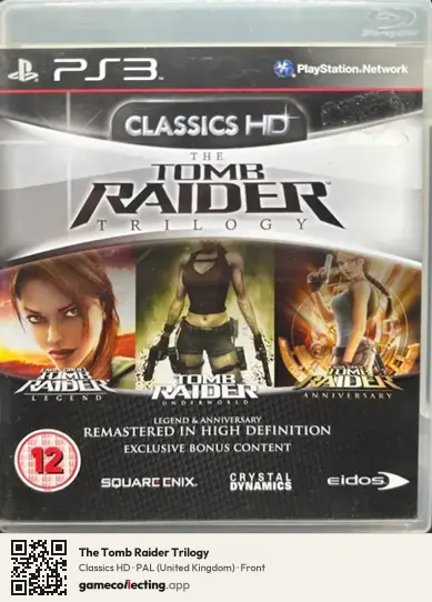 The Tomb Raider Trilogy PlayStation 3, United Kingdom box front