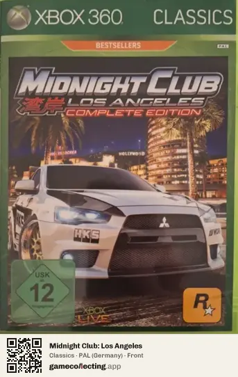 Midnight Club: Los Angeles Xbox 360, Germany box front
