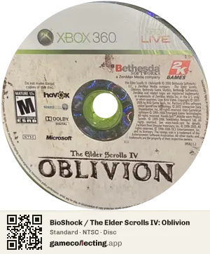 BioShock / The Elder Scrolls IV: Oblivion Xbox 360, NTSC disc