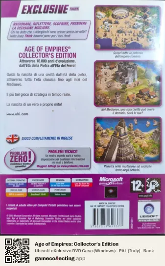 Age of Empires: Collector's Edition Computer, Italy box back