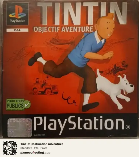 TinTin: Destination Adventure PlayStation, PAL box front