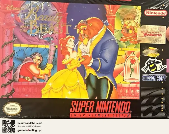 Beauty and the Beast Super Nintendo Entertainment System, NTSC box front