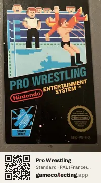 Pro Wrestling Nintendo Entertainment System, PAL cartridge label