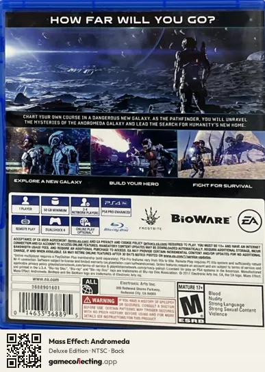 Mass Effect: Andromeda PlayStation 4, NTSC box back