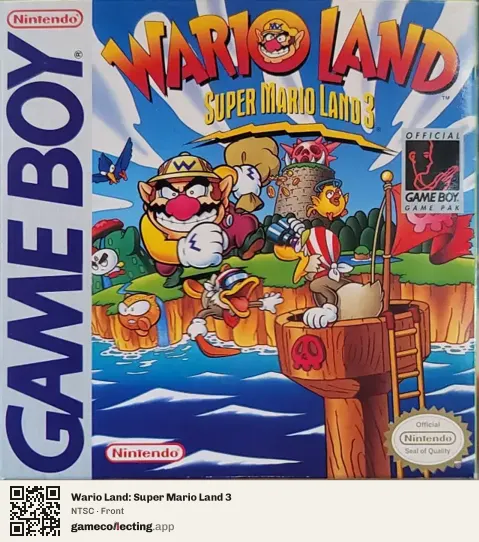 Wario Land: Super Mario Land 3 Game Boy, NTSC box front