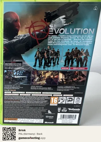 Brink Xbox 360, Germany box back