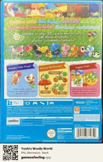 Yoshi's Woolly World Nintendo Wii U, Germany box back