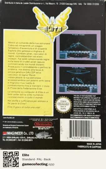 Elite Nintendo Entertainment System, PAL box back