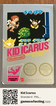 Kid Icarus Nintendo Entertainment System, PAL cartridge label