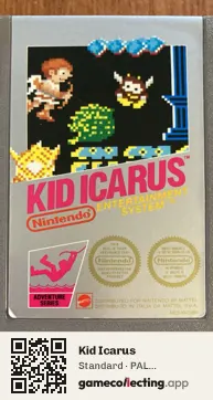 Kid Icarus Nintendo Entertainment System, PAL cartridge label