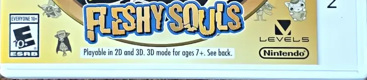 Yo-kai Watch 2: Fleshy Souls, the ESRB box on its front