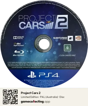 Project Cars 2 PlayStation 4, PAL disc